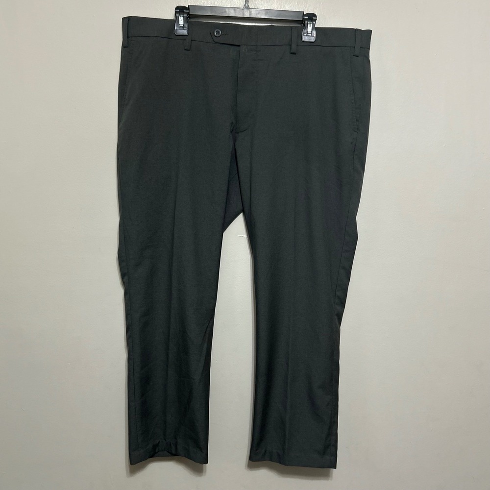 Turtleson Trousers Mens 42 Charcoal Grey Flat Front Golf Performance Lux Comfort